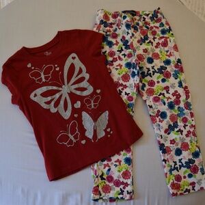 Girls Red Butterfly shirt with Butterfly Jeans